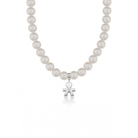 Collana Le Bebé Sagoma Bimbo Le Perle Oro Bianco Diamante LBB800