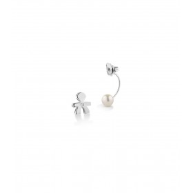 Mono Orecchino Le Bebé Sagoma Bimbo Le Perle Oro Bianco Diamante LBB810