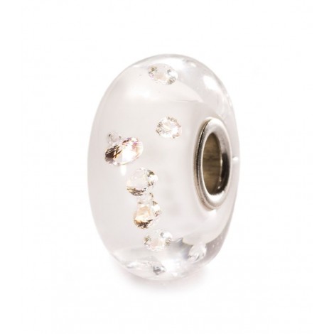 Beads Trollbeads Diamante Bianco Argento 925 Vetro TGLBE-00069