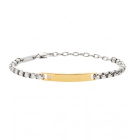 Bracciale Breil Uomo Tag And Cross Bicolor Acciaio Gold TJ3220