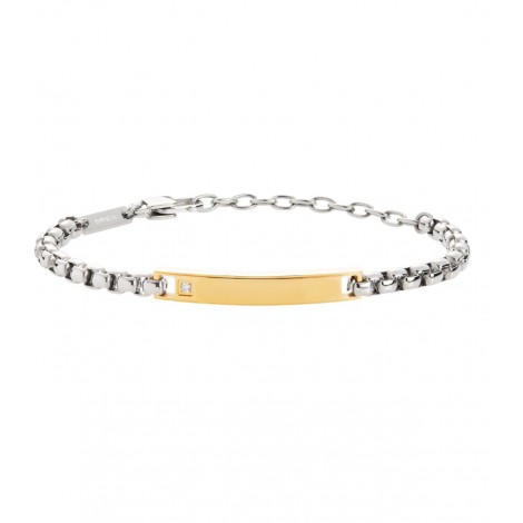 Bracciale Breil Uomo Tag And Cross Bicolor Acciaio Gold TJ3220