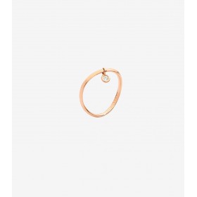 Anello Wave Dodo Essentials Oro Rosa 9kt Diamante Bianco 0,034 ct