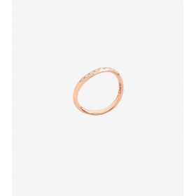 Anello Wave Dodo Essentials Oro Rosa 9kt Diamante Bianco 0,096 ct