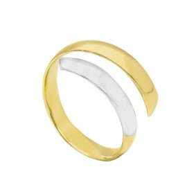 Anello Fascia Modello Contrariè Oro Giallo 18kt- Oro Bianco