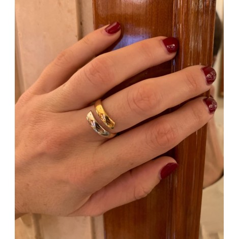 Anello Fascia Modello Contrariè Oro Giallo 18kt- Oro Bianco