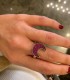 Anello Donna Raggi Argento Una con Pavè Fucsia