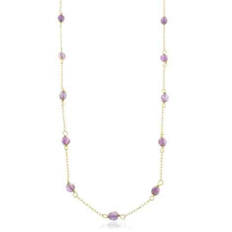 Collana Oro Giallo 9kt Ametista 9V/9GAG52589