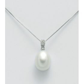 Collana Miluna Oro Bianco 9kt Perla Centrale 9,5-10 mm PCL5652