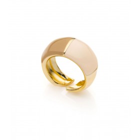 Unoaerre Anello Bronze Dorato Smalto Beige/Nocciola
