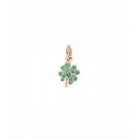 Dodo Ciondolo Quadrifoglio Tzavorite 0,20 ct Oro Rosa 9kt