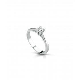 Anello Solitario Oro Bianco 18kt Diamante 0,06ct G VS2