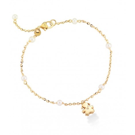 Bracciale Le Bebè Sagoma Bimba Le Perle Oro Giallo Diamante LBB833