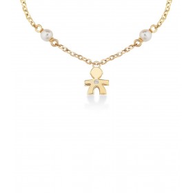 Bracciale Le Bebé Sagoma Bimbo Le Perle Oro Giallo Diamante LBB832