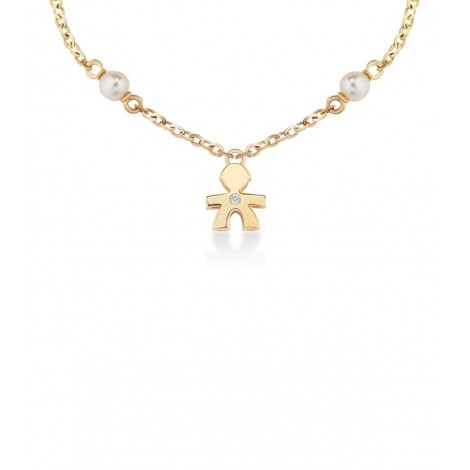 Bracciale Le Bebé Sagoma Bimbo Le Perle Oro Giallo Diamante LBB832