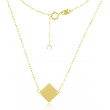 Collana Lastra Rombo Sottile Oro Giallo 9kt