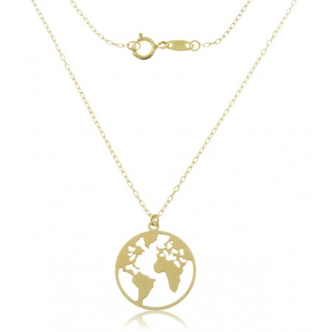 Collana Mondo Lastra Oro Giallo 9kt