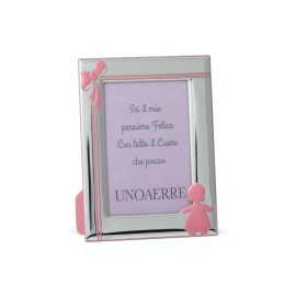 Unoaerre Cornice Portafoto Argento Bimba Fiocco 9x13