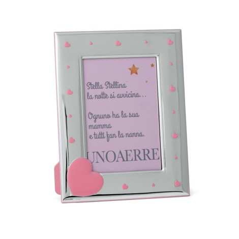 Unoaerre Cornice Portafoto Argento Bimba Cuore 10x15