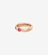 Anello Dodo Cuore 100% Amore Oro Rosa 9kt Rubino