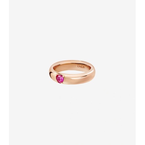 Anello Dodo Cuore 100% Amore Oro Rosa 9kt Rubino