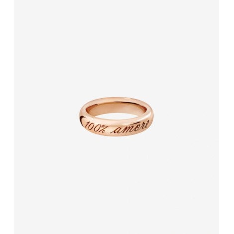 Anello Dodo Cuore 100% Amore Oro Rosa 9kt Rubino