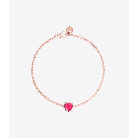 Bracciale Dodo Cuore 100% Amore Oro Rosa 9kt Rubino