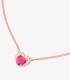 Collana Dodo Cuore 100% Amore Oro Rosa 9kt Rubino Diamanti