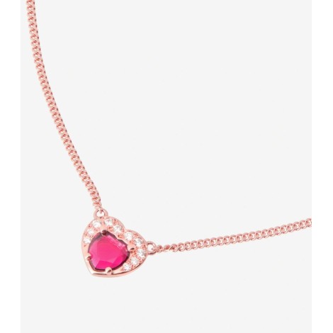 Collana Dodo Cuore 100% Amore Oro Rosa 9kt Rubino Diamanti