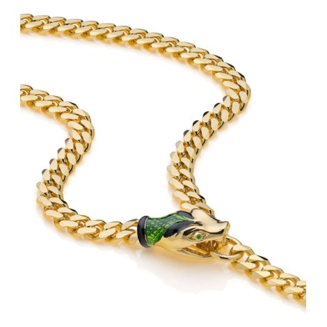 Unoaerre Fashion Jewellery Bronzo Dorato Collana Grumetta Con Serpente
