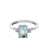 Anello Donna Raggi Acquamarina Rettangolare 0,46 ct e Diamante 0,04 ct