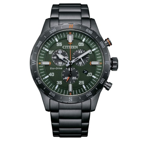 Cronografo Citizen Eco Drive Uomo Collezione Outdoor Crono Verde Brunito AT2527-80X