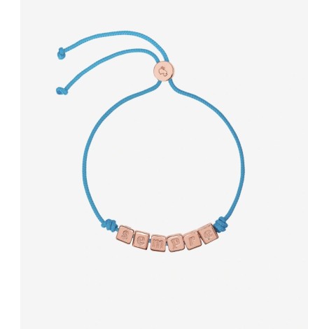 Bracciale Dodo Sempre Edizione San Valentino Cordino Blu Argento Rosato