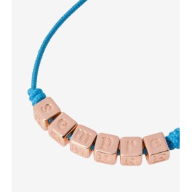 Bracciale Dodo Sempre Edizione San Valentino Cordino Blu Argento Rosato