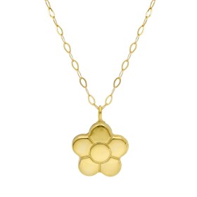 Collana Fiore Effetto Bombato Oro Giallo 18kt
