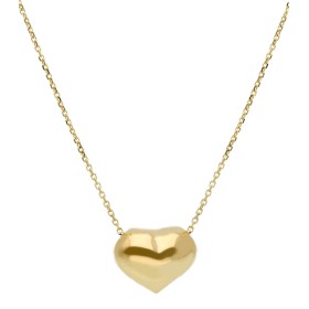 Collana Cuore Effetto Bombato Oro Giallo 18kt