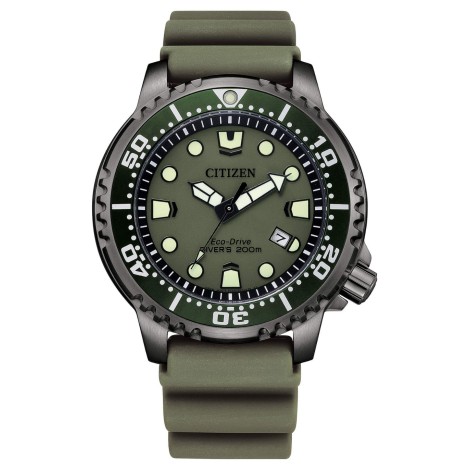 Orologio Citizen Diver's Eco 200 mt Promaster Cauciù Verde Grigio BN0157-11X