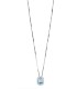 Collana Re Carlo Collezione Orchidea Oro Bianco 18 kt Diamanti 0,07ct Acquamarina 0,52ct