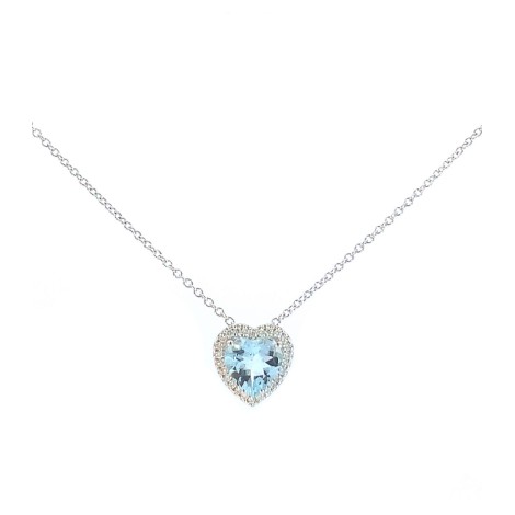 Girocollo Cuore Davite & Delucchi Acquamarina 1,5ct Diamanti 0,16 ct CLNM00197