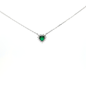 Collana Cuore Argento 925 Zirconi Colorati