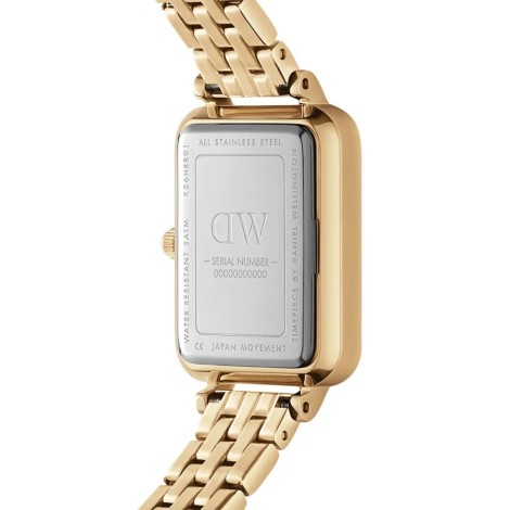 Daniel Wellington Orologio Solo Tempo Quadro 5 Link Evergold 20x26 DW00100622
