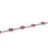 Bracciale Tennis Fiori Argento 925 Zirconi Rossi dettaglio