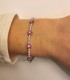 Bracciale Tennis Fiori Argento 925 Zirconi Rossi Indossata