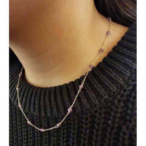Collana Oro Giallo 9kt Ametista 9V/9GAG52589 - Indossata