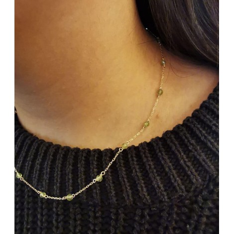 Collana Oro Giallo 9kt Peridoto 9V/9GAG52588 - Indossata