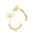 Orecchini Semi Cerchio Oro Giallo 9kt Zirconi Colorati