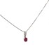 Collana Rubino 0,25ct Diamanti 0,03 ct Oro Bianco 9kt