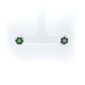 Orecchini Fiore Argento 925 Zirconi Colorati