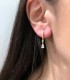 Orecchino Singolo Pendente Goccia Argento 925 Zirconi