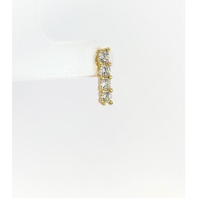 Orecchino Singolo Pendente Argento 925 Zirconi Bianchi
