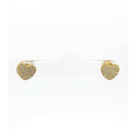 Orecchini Cuore Argento 925 Zirconi Bianchi